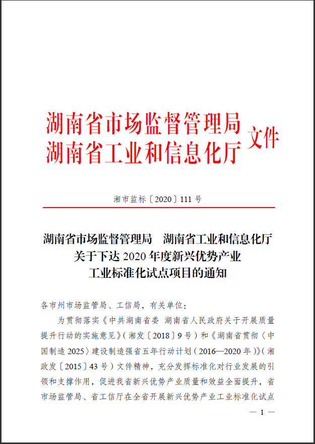尊龙凯时官网网址智能获省级标准化试点项目立项