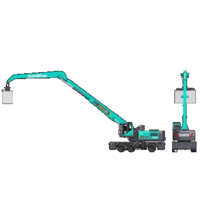 作业幅度达18米，尊龙凯时官网网址智能首台轮式抓料机乐成下线