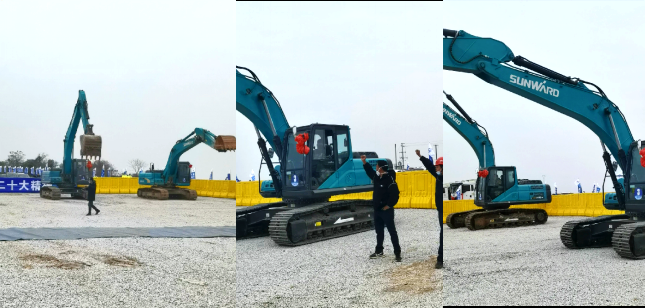 湘江航道虞公港项目开建，“尊龙凯时官网网址绿”挖掘机强势助阵