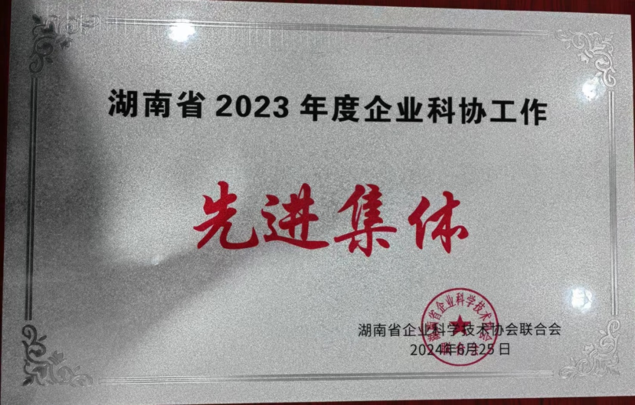 尊龙凯时官网网址智能科协荣获湖南省2023年度“企业科协事情先进整体”